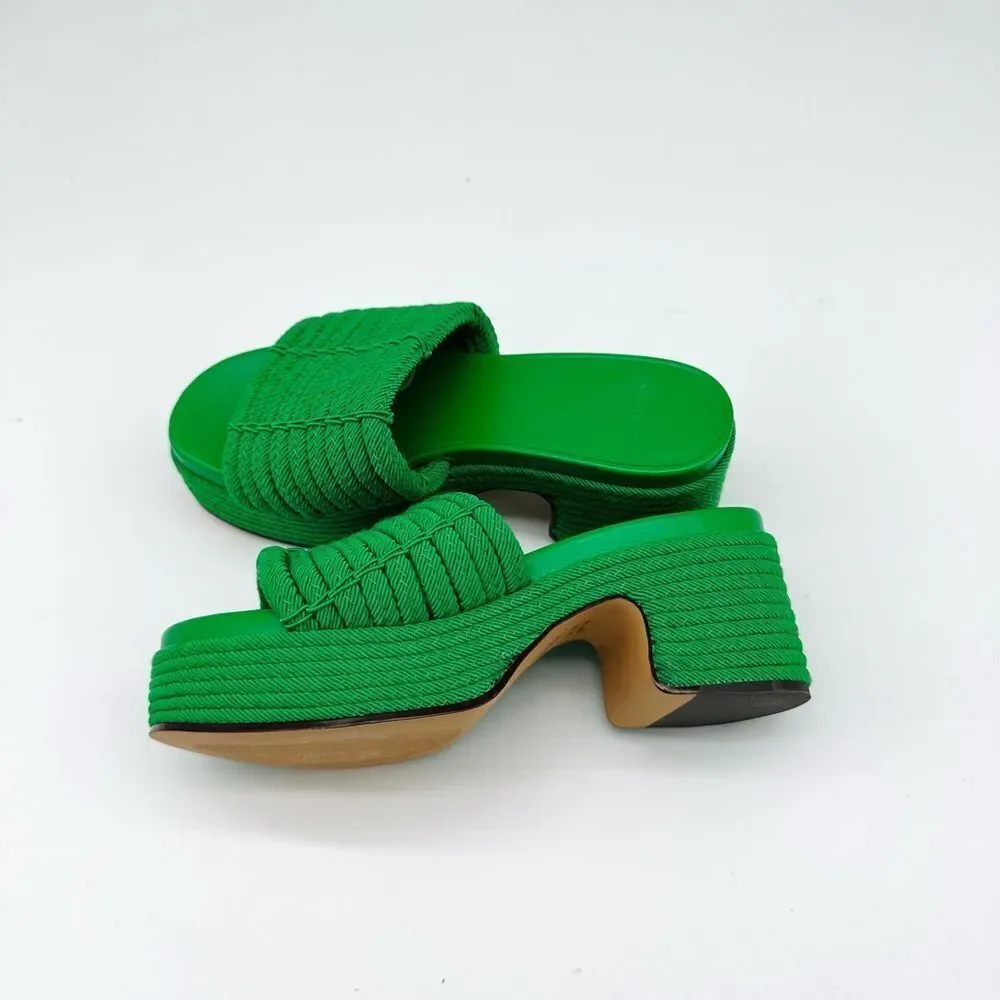 Margo Cord Womens Open Toe Slip On Platform Sandals